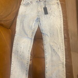 One Teaspoon Light Blue Straight Jeans